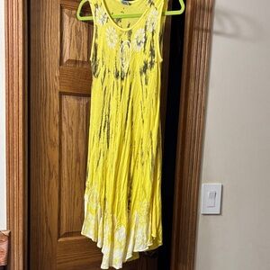 Yellow Tie-Dye Sleeveless Dress